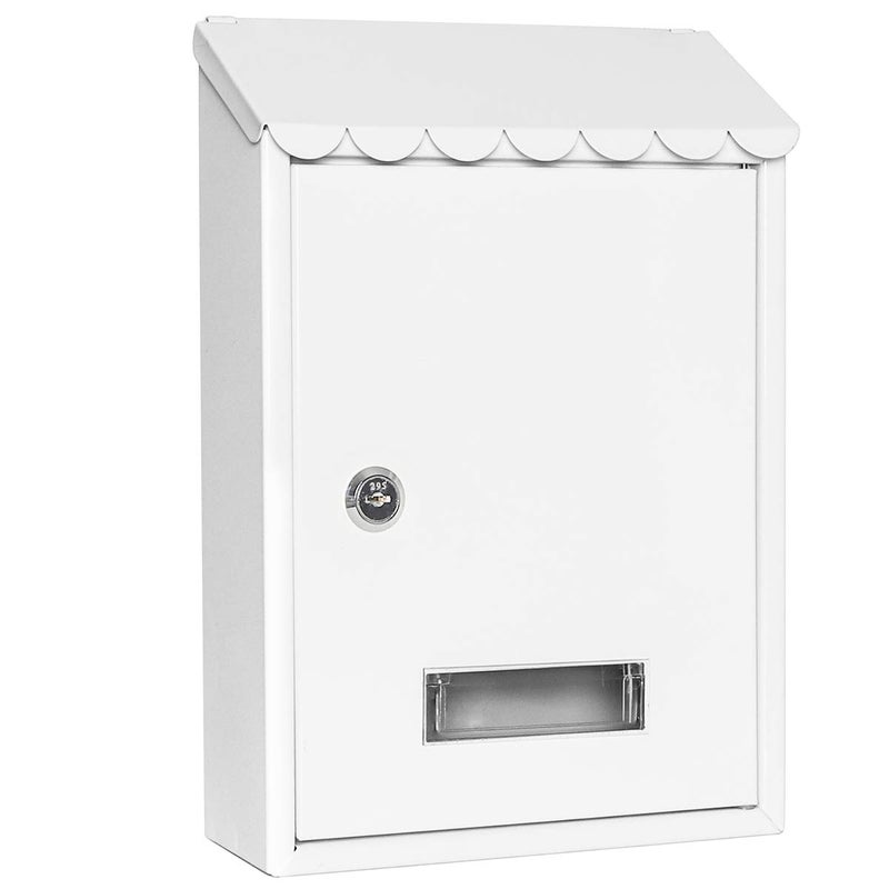 Jssmst Mailboxes Wall Mount with Key Lock â€“ Jssmst Small Mail Boxes Horizontal, 12.2 x 8.3 x 3.05 Inch, White New - Image 1